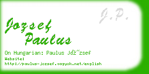 jozsef paulus business card